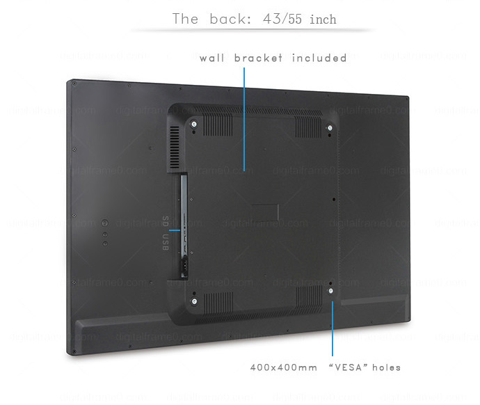 Four VESA standard mounting holes